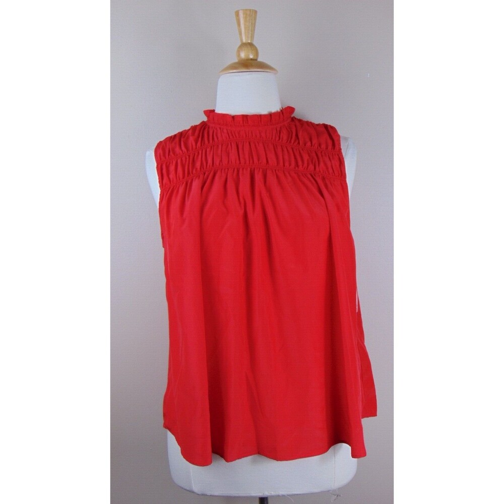 NWT $198 Size XXL Joie CAYENNE Red Sleeveless Blouse JE700CO 2XL Women's Shirt